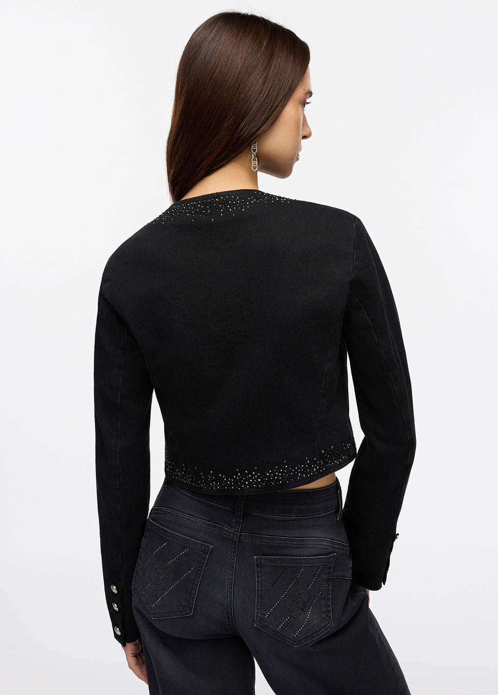 Giacca in denim con strass